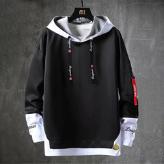 Multi-Color Korean Style Pullover Hoodie College Style Casual Cotton For Men