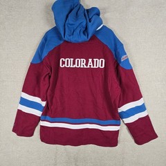 Starter Colorado Avalanche NHL Jersey Hoodie Mens Large Burgundy Blue NWT