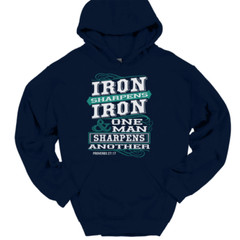 Iron Sharpens Iron Hooded Sweatshirt Hoodie Christian Catholic God Jesus
