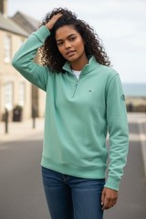 Vineyard Vines UNISEX Mint Green Half-Zip Pullover Pima Cotton Whale Logo