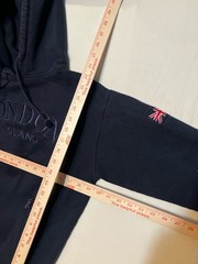 Zone One London England Embroidered Hoodie Sweatshirt Black Size Small Union Jac