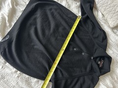 Vintage PGA Tour Black Polo Sweater Merino Wool Italy MINT Golf NEVERWORN Preppy