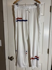 Source Unknown White Two-Piece Track Set with Red & Blue Stripes