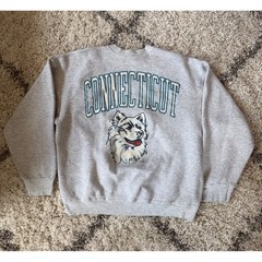 Vtg 90s 20/20 Sport Connecticut Huskies Sweatshirt XL Grey UConn NCAA Streetwear