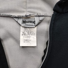 Vintage Muleskins Mens XL Black Thermal Lined Full Zip Hoodie Made in USA