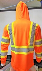 Class 3 Long Sleeve Safety Shirt With Hoodie, Polyester Birdeye mesh