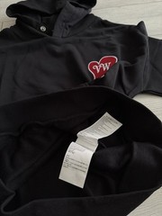 Vivienne Westwood Hoodie LARGE Size Embroidered Hearth Logo Patch Black Cotton