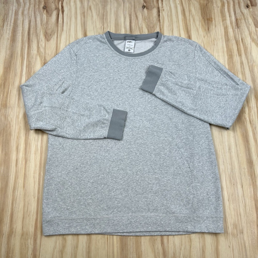 Nike Yoga Sweatshirt MenL Gray Therma Fit Crew Neck Dri Fit Pullover DM8137-050