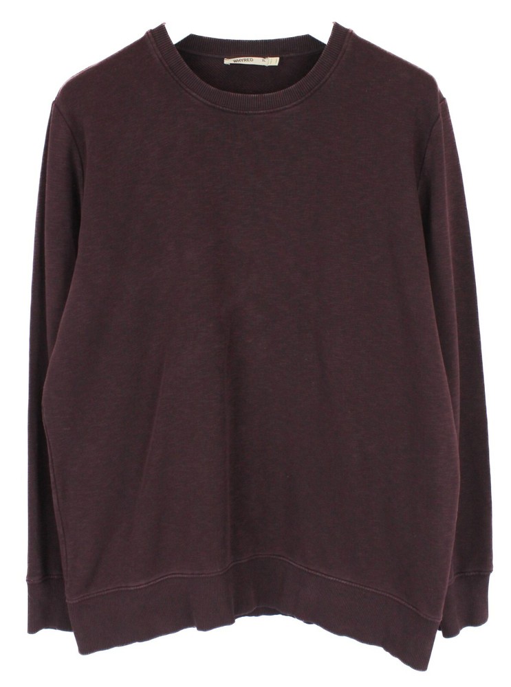 WHYRED Murry Textured Sweatshirt Mens XL Pullover Crew Neck Burgundy