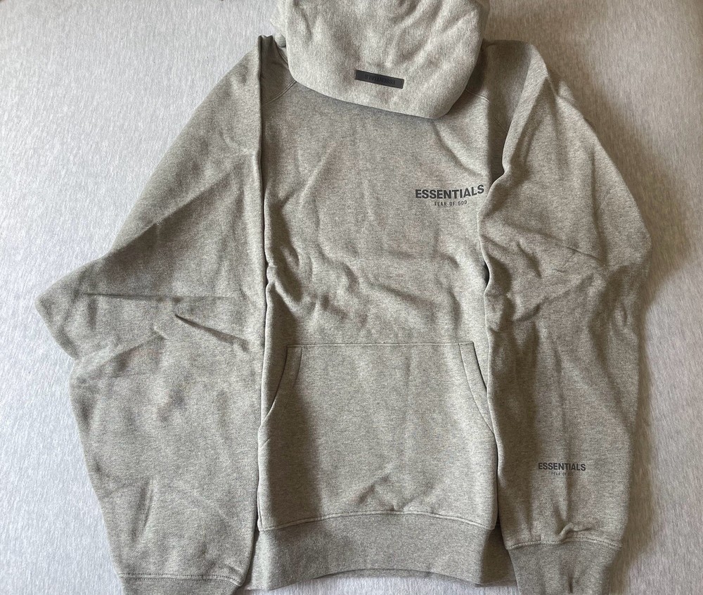Fear Of God Essentials Hoodie Dark Heather Oatmeal Size XXL Brand New In Hand