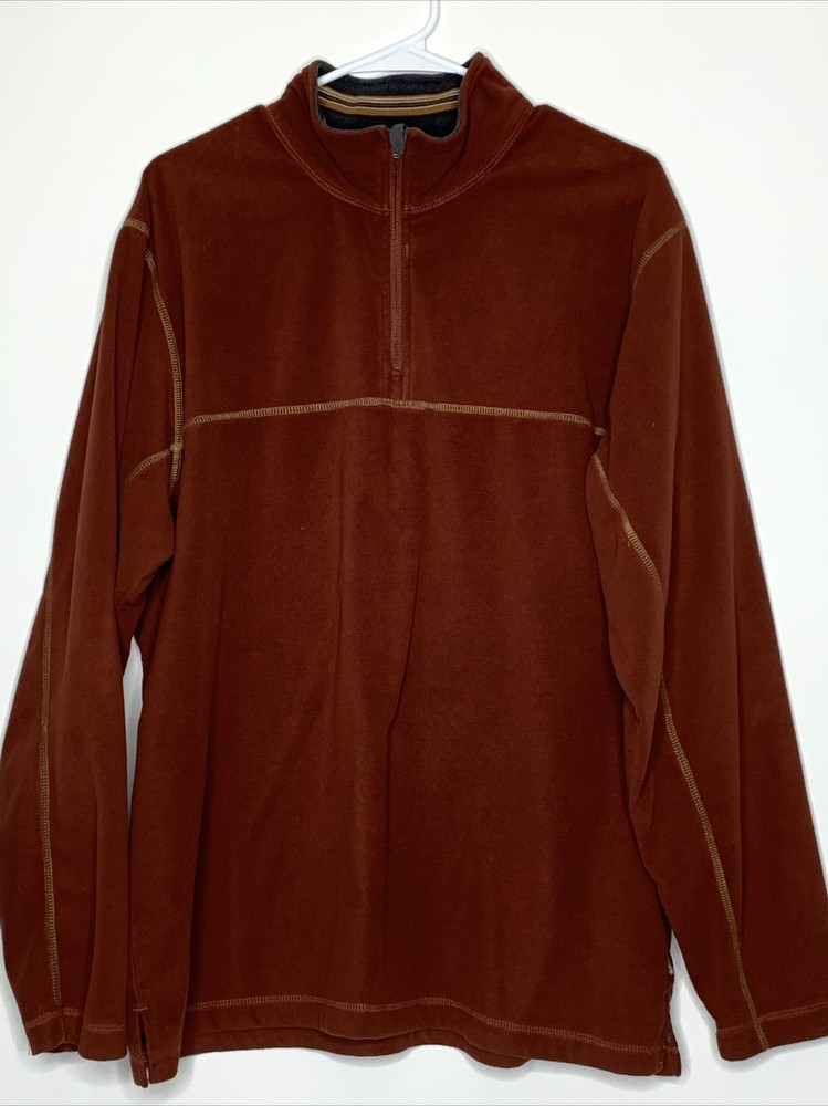 Rei Men Size L Polyester Maroon Long Sleeve 1/4 Zip Pullover