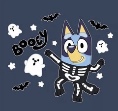 Bluey Halloween Skeleton Graphic Sweatshirt Navy Size Mens XXL