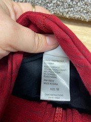 Cinch Mens M Red Heathered 1/4 Zip Pullover Slits Long Sleeve Rayon Blend Cowboy