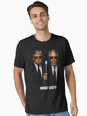 What List Funny Trump Epstein T-Shirt Men in Black Parody Funny Unisex T shirt