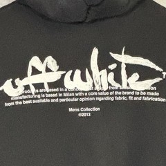 OFF-WHITE 22AW Script Pullover Hoodie/ Size XXS/ Cotton/ Black/ OMBB085F22FLE006
