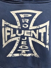 Project Fluent Blue Graphic Hoodie Sweatshirt Pullover Size Large