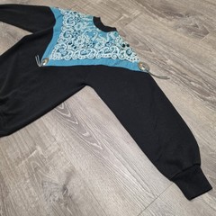 Vintage 80s Western Bandana Concho Sweatshirt Medium USA Black Turquoise Cowgirl