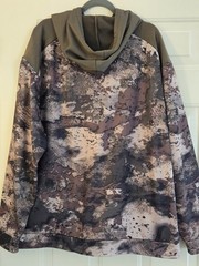 Cabela’s Fleece-lined Hoodie Men’s 2XL Camo W Green Hood Pockets Hunting Outdoor