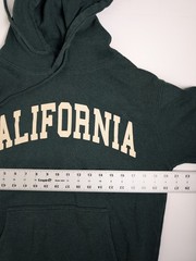 California Graphic Hoodie Dark Green Size S Made in China Pullover