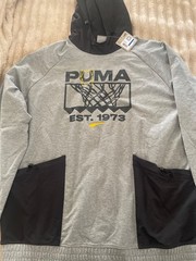 PUMA Winning Shot Graphic Tech Hoodie Mens XL Multi Long Sleeve Drawcord Hem