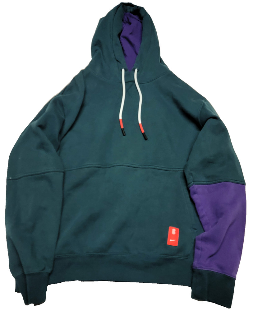 Kyrie Irving Nike Hoodie Green and Purple Medium