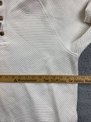 Goodfellow & Co Sweatshirt Mens Medium Ivory Quilted 1/4 Snap Mock Pullover NWT
