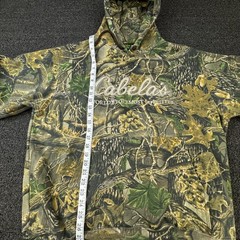 Cabela’s Hoodie Mens XL Green Pullover Camouflage Embroidered Logo Lined Pockets