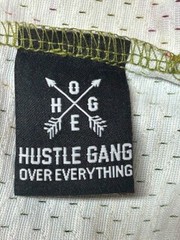 HUSTLE GANG Short Sleeve Mesh Hoodie Size Medium Mens Kenya drawstring colorful