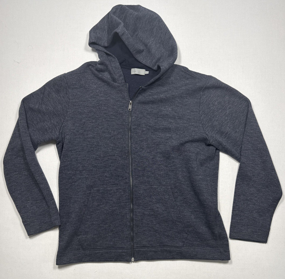 Vince Hoodie Mens X Large XL Blue Full Zip Cotton Rayon Knit Sweater