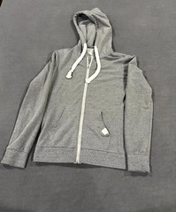 Reflex Hoodie Mens Medium Heather Gray Cotton Stretch Ribbed Trim Full Zip
