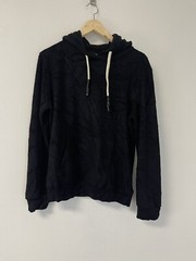 Reserved Hoodie Mens Medium Black Plush Sweatshirt Pullover Soft N143