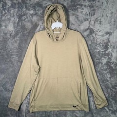 Nike Yoga Dri Fit Hoodie Mens Medium Beige Pullover Sweatshirt Lightweight