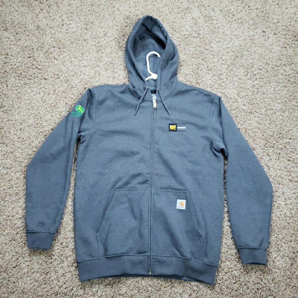 Carhartt Men’s M Hoodie Loose Fit John Deere & Pape Machinery Gray Sweatshirt
