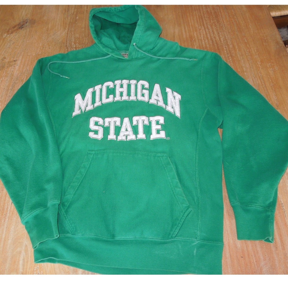 Michigan State Spartans MSU Hoodie Vintage Steve and Barrys Green Mens Medium M