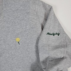B Draddy The Fried Egg Golf Crewneck Sweatshirt Mens Medium Gray Pockets Logo