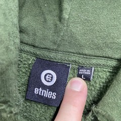 Vintage Etnies Hoodie Mens L Green Y2K Skater Skate Baggy Grunge Punk Sweatshirt