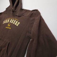 John Deere Hoodie Mens XL Spellout Logo Farmer Ranch Workwear Pullover