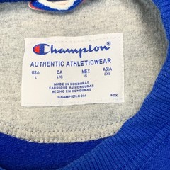 Champion Sweatshirt Mens Large Royal Blue Graphic Logo Knit Cotton Athletic Wear