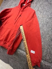 Adidas Mens Sweatshirt Hoodie Red Cotton Polyester Knit Logo L