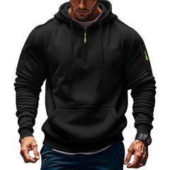 Men’s Fleece Workout Athletic Pullover Hoodie Long Sleeve Basic w/Kanga Pocket