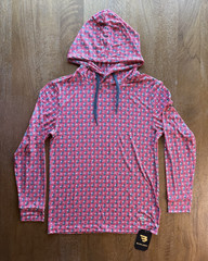 NWT Burlebo Men’s Performance Hoodie USA Flags AOP Men’s UPF 50 Golf Small