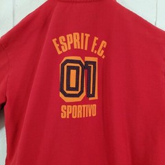 Esprit Sweatshirt Mens Medium Red Mock Neck Full Zip Long Sleeve Graphic Casual