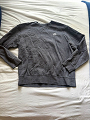 Nike Gray Solid Logo Crew Neck Pullover Sweatshirt Men’s Regular Size M