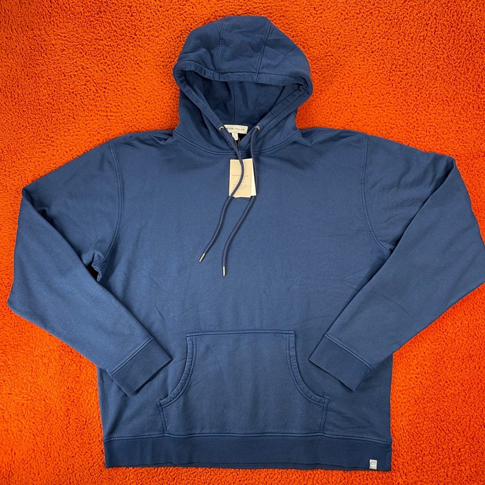 PETER MILLAR Mens XL Lava Wash Hoodie Pullover Navy Blue Soft Cotton NEW