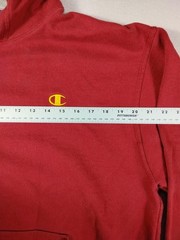 Champion Hoodie Mens Large Red Pullover Fleece Sweatshirt Embroidered Logo