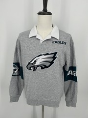 NFL Philadelphia Eagles Rugby Sweatshirt Small Size 95192123 Light Heather Grey