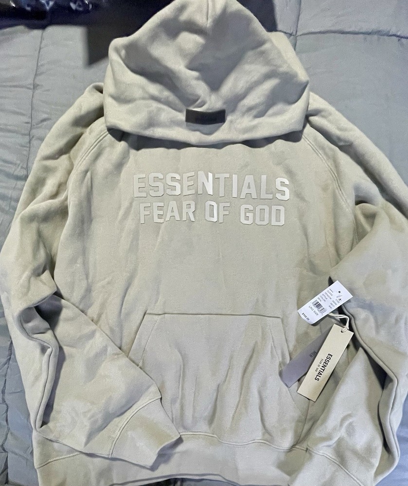 Essentials Hoodie Light Oatmeal Size Large Brand New With Tags