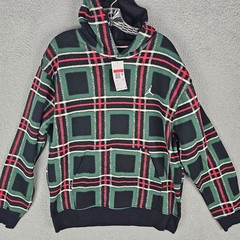 FV7458 Nike Air Jordan Essentials Men’s Fleece Pullover Hoodie Plaid Size Large