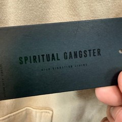 Spiritual Gangster Hoodie Men Large Tan SG Emblem Sweatshirt Pullover Fleece NEW