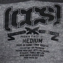 CCS Skateboard Hoodie Vapor Stripe Stash Pocket Zip Charcoal